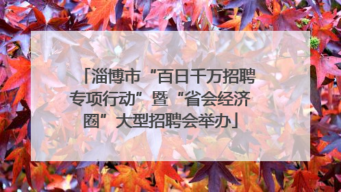 淄博市“百日千万招聘专项行动”暨“省会经济圈”大型招聘会举办