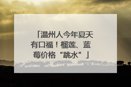 温州人今年夏天有口福！榴莲、蓝莓价格“跳水”