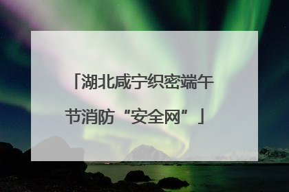 湖北咸宁织密端午节消防“安全网”