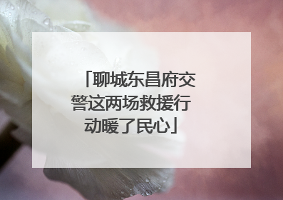 聊城东昌府交警这两场救援行动暖了民心