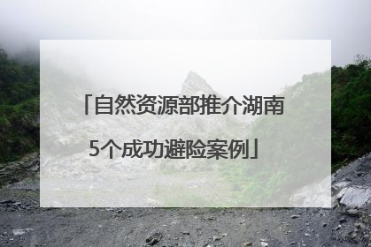 自然资源部推介湖南5个成功避险案例