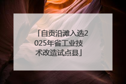 自贡沿滩入选2025年省工业技术改造试点县