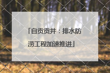 自贡贡井：排水防涝工程加速推进