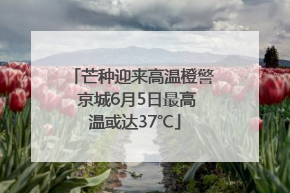 芒种迎来高温橙警 京城6月5日最高温或达37℃