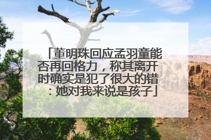 董明珠回应孟羽童能否再回格力，称其离开时确实是犯了很大的错：她对我来说是孩子