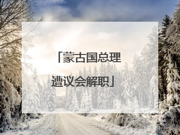 蒙古国总理遭议会解职