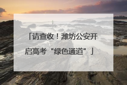 请查收！潍坊公安开启高考“绿色通道”
