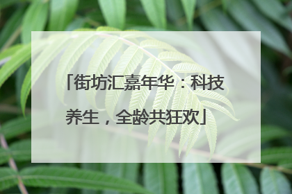 街坊汇嘉年华：科技养生，全龄共狂欢