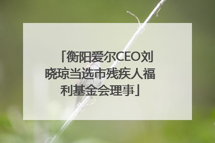 衡阳爱尔CEO刘晓琼当选市残疾人福利基金会理事