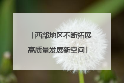 西部地区不断拓展高质量发展新空间