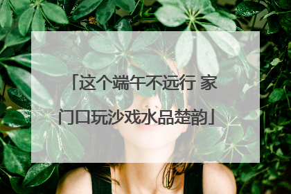 这个端午不远行 家门口玩沙戏水品楚韵