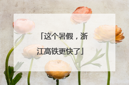 这个暑假，浙江高铁更快了