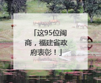 这95位闽商，福建省政府表彰！
