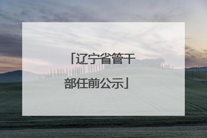 辽宁省管干部任前公示