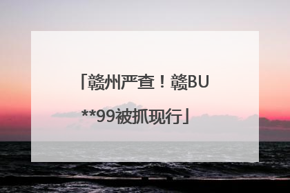 赣州严查！赣BU**99被抓现行