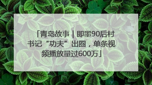 青岛故事｜即墨90后村书记“功夫”出圈，单条视频播放量过600万