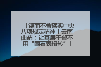 锲而不舍落实中央八项规定精神丨云南曲靖：让基层干部不用“围着表格转”