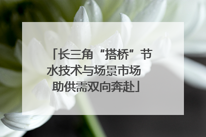 长三角“搭桥”节水技术与场景市场 助供需双向奔赴
