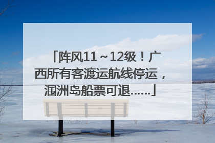阵风11～12级！广西所有客渡运航线停运，涠洲岛船票可退……