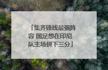 集齐锋线最强阵容 国足想在印尼队主场拼下三分