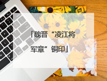 魏晋“凌江将军章”铜印
