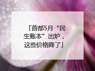 首都5月“民生账本”出炉，这些价格降了