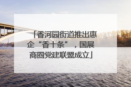 香河园街道推出惠企“香十条”，国展商圈党建联盟成立
