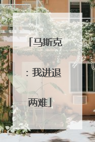 马斯克：我进退两难