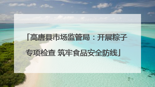 高唐县市场监管局：开展粽子专项检查 筑牢食品安全防线