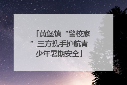 黄堡镇“警校家”三方携手护航青少年暑期安全