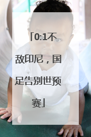 0:1不敌印尼，国足告别世预赛