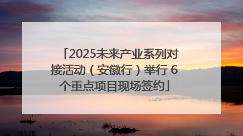 2025未来产业系列对接活动（安徽行）举行 6个重点项目现场签约