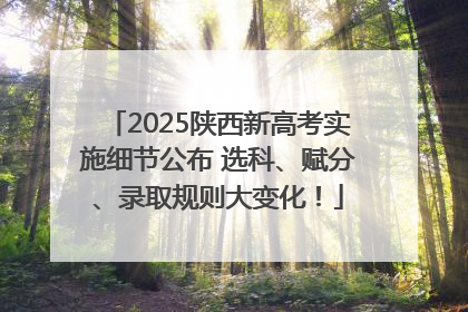 2025陕西新高考实施细节公布 选科、赋分、录取规则大变化！