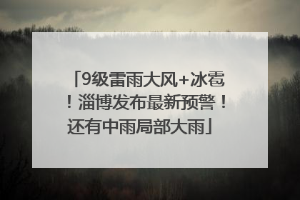 9级雷雨大风+冰雹！淄博发布最新预警！还有中雨局部大雨