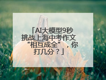 AI大模型9秒挑战上海中考作文“相互成全”，你打几分？