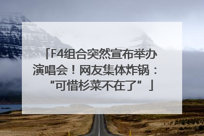 F4组合突然宣布举办演唱会！网友集体炸锅：“可惜杉菜不在了”